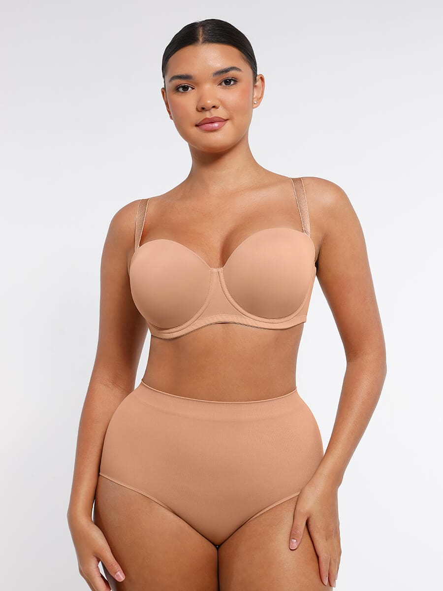Strapless Push Up Underwire Support Bra