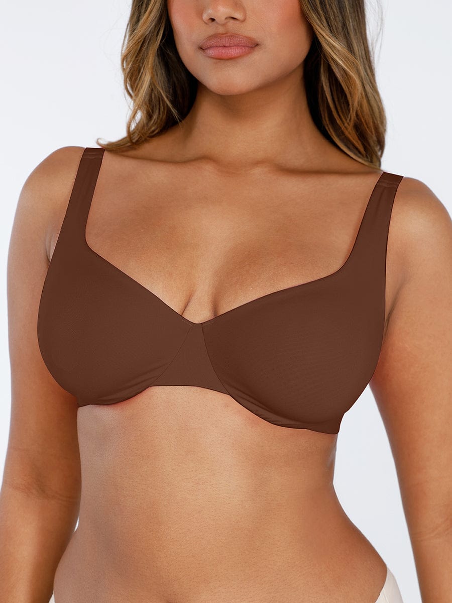 Underwired Deep Plunged V-Neck Support Bra