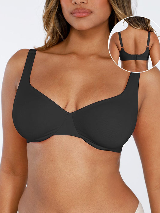 Underwired Deep Plunged V-Neck Support Bra