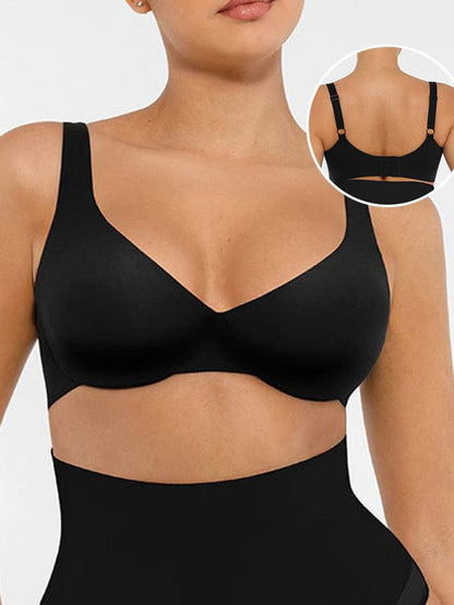 Underwired Deep Plunged V-Neck Support Bra