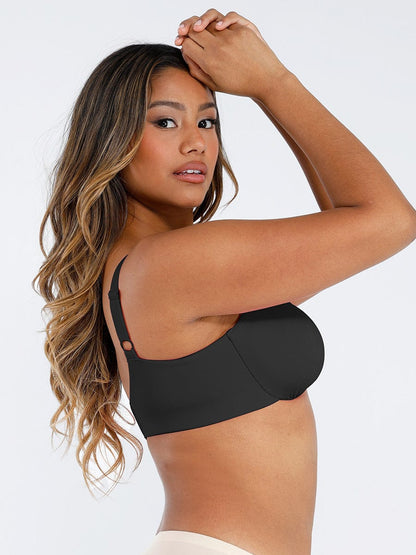 Underwired Deep Plunged V-Neck Support Bra
